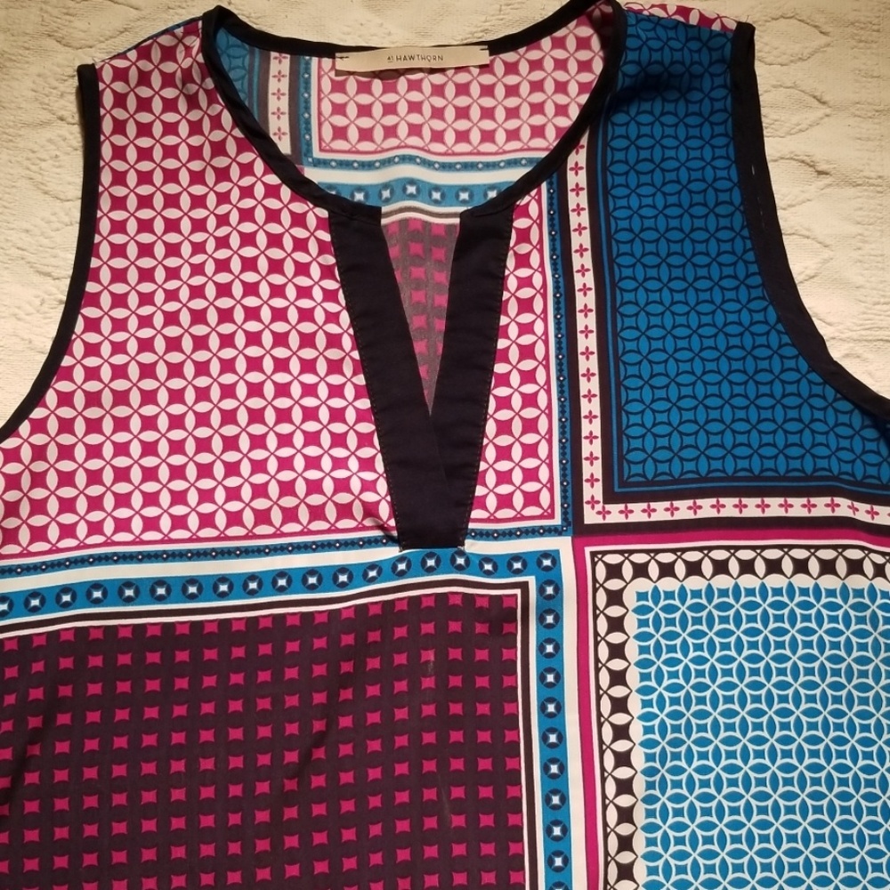 3/$25 41Hawthorn blouse square sleeveles tunic top - Picture 3 of 4